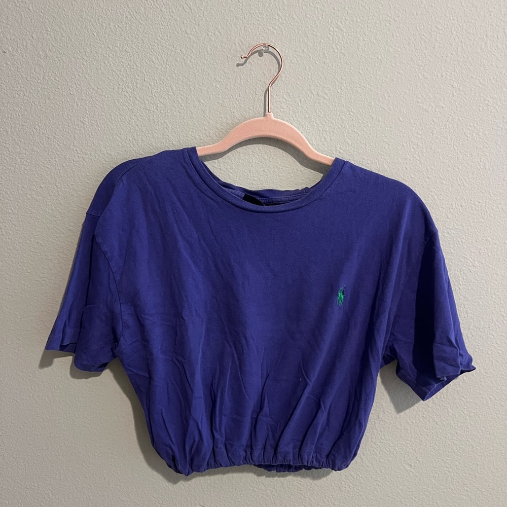 Polo by Ralph Lauren Women's Purple Cropped Tee